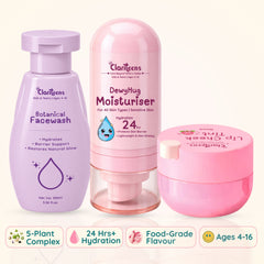 Daily Essentials Trio — Kids Botanical Cleanser, Moisturiser & Lip Tint | For Kids & Teens | Clariteens
