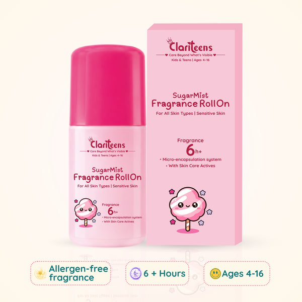 Sugar Mist Kids Fragrance Roll-On — 6Hr+ Long Lasting, Alcohol-Free | Clariteens