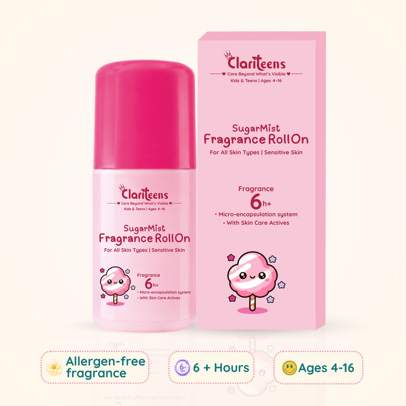 Sugar Mist Kids Fragrance Roll-On — 6Hr+ Long Lasting, Alcohol-Free | Clariteens