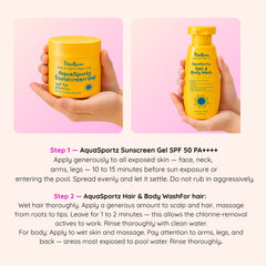 AquaSportz Pre and Post Swim Kit — Sunscreen Gel and Hair Wash | Clariteens