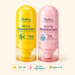 Daily Sun Protection Kit for Kids — Moisturiser and SPF 40 Sunscreen | Clariteens