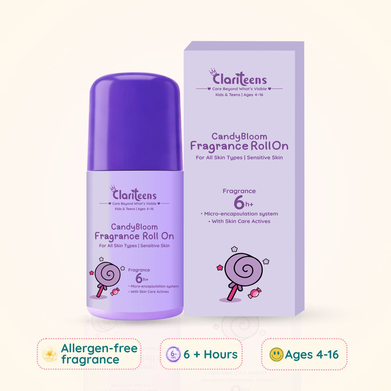 Candy Bloom Kids Fragrance Roll-On — 6Hr+ Long Lasting, Alcohol-Free | Clariteens