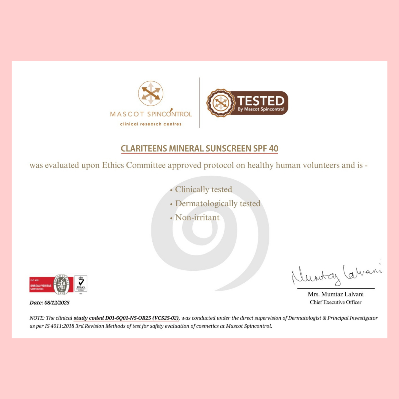 Mineral Sunscreen - SPF 40, Broad Spectrum- 50ml