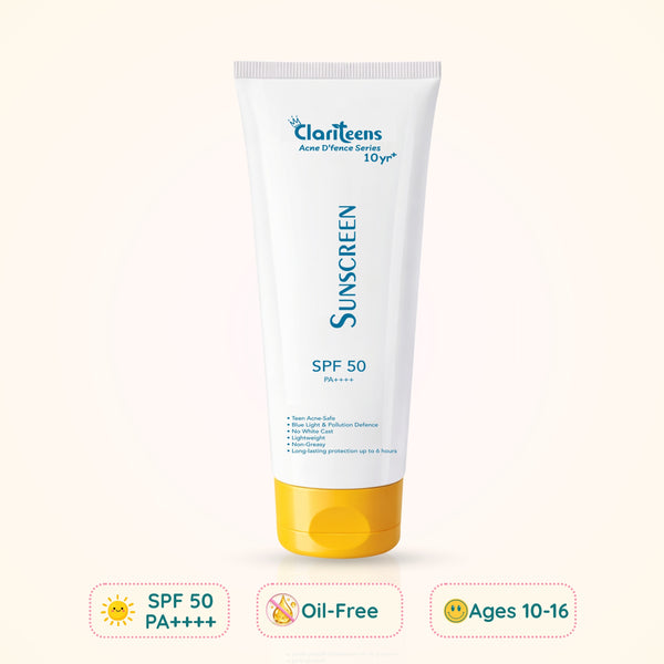 Acne D'fence Teen Sunscreen SPF 50 PA++++ — Blue Light Protection | Clariteens