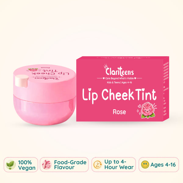 Rose Lip and Cheek Tint for Kids — Preservative-Free, Nourishing Plant Oils, Vegan | Clariteens