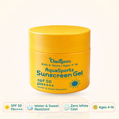 AquaSportz Kids Sunscreen Gel SPF 50 PA++++ — Water Resistant | Clariteens