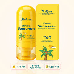 Mineral Sunscreen SPF 40 for Kids — No White Cast, Non-Greasy | Clariteens