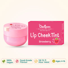 Strawberry Lip and Cheek Tint for Kids — Preservative-Free, Nourishing Plant Oils, Vegan | Clariteens