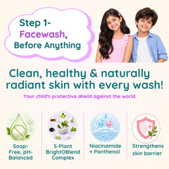 Gentle Botanical Cleanser — BrightOBlend + Vitamin B3 & B5 + Macadamia Oil | For Kids & Teens | Clariteens