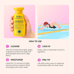 AquaSportz Hair and Body Wash 2-in-1 usage — shampoo and body wash in one for post-swim routine