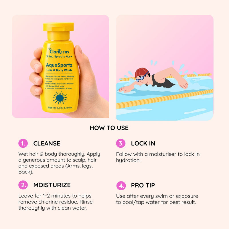 AquaSportz Hair and Body Wash 2-in-1 usage — shampoo and body wash in one for post-swim routine