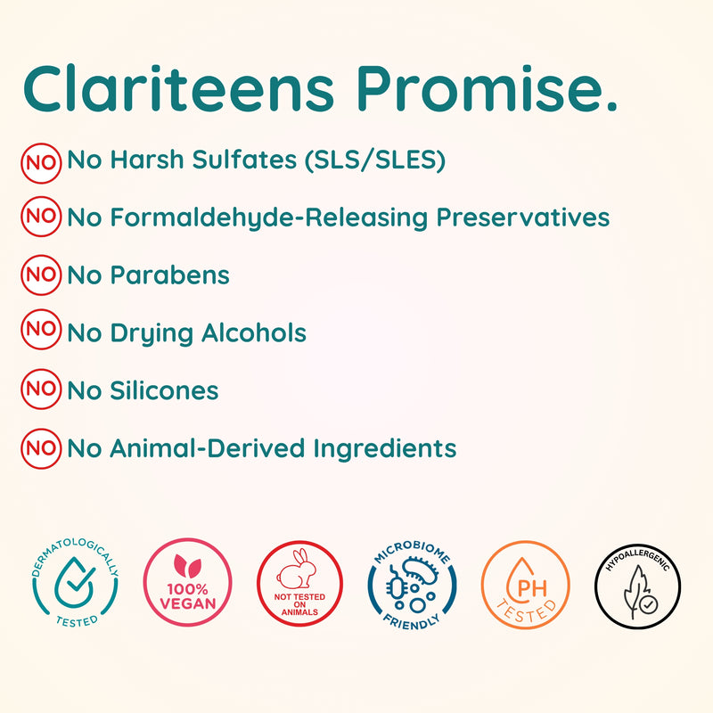 Hydrating Foaming Facewash — Multivitamin B3+B5 + PetalGuard Complex | For Dry & Sensitive Skin | Clariteens
