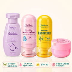 Complete Skincare Routine — Botanical Cleanser, Moisturiser, Sunscreen & Lip Tint  | For Kids & Teens | Clariteens