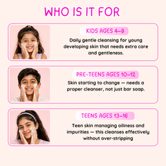 Clariteens Gentle Botanical Cleanser — BrightOBlend + Vitamin B3 & B5 + Macadamia Oil | For Kids, Pre-Teens & Teens