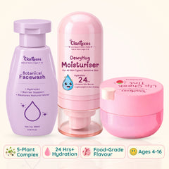 Daily Essentials Trio — Kids Botanical Cleanser, Moisturiser & Lip Tint | For Kids & Teens | Clariteens