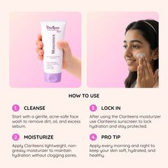 Acne D'fence Moisturiser morning and night routine — cleanse, moisturise, SPF for teen skin