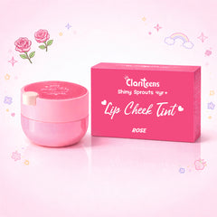 Rose Lip and Cheek Tint 12gm — pink stick front view, Clariteens Shiny Sprouts