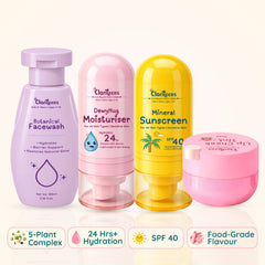 Complete Skincare Routine — Botanical Cleanser, Moisturiser, Sunscreen & Lip Tint  | For Kids & Teens | Clariteens