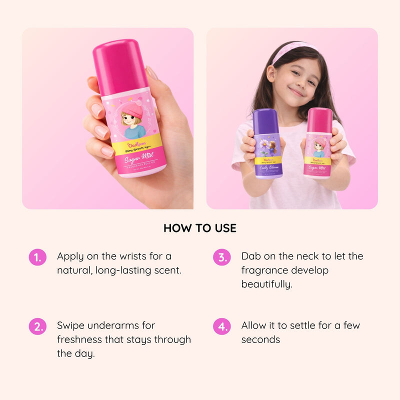Clariteens Sugar Mist certifications — alcohol-free, allergen-free fragrance, paraben-free, ages 4+