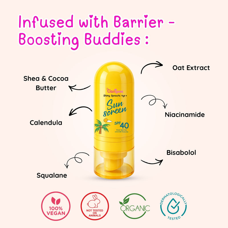 Mineral Sunscreen SPF 40 applied on Indian child skin — zero white cast, matte finish