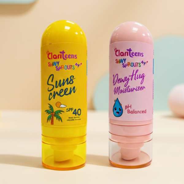 Clariteens Dull Skin Defense Kit – Sunscreen SPF 40 Broad Spectrum + Hydrating Moisturizer (Kids & Teens) 4 Year +