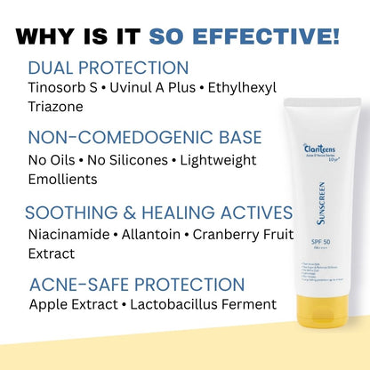 Acne D’fence 10yr+ SUNSCREEN SPF 50 PA++++ 50ml