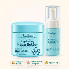 Hydrating Duo — Facewash & Face Butter | 24Hr+ Nourishment | For Dry & Sensitive Skin | Clariteens