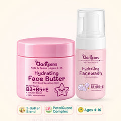 Hydrating Duo — Facewash & Face Butter | 24Hr+ Nourishment | For Dry & Sensitive Skin | Clariteens