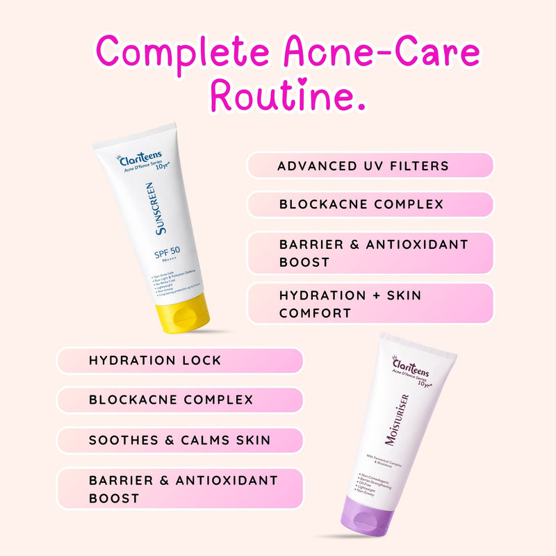 Acne D'fence Daily Duo both products — non-comedogenic moisturiser and blue light sunscreen